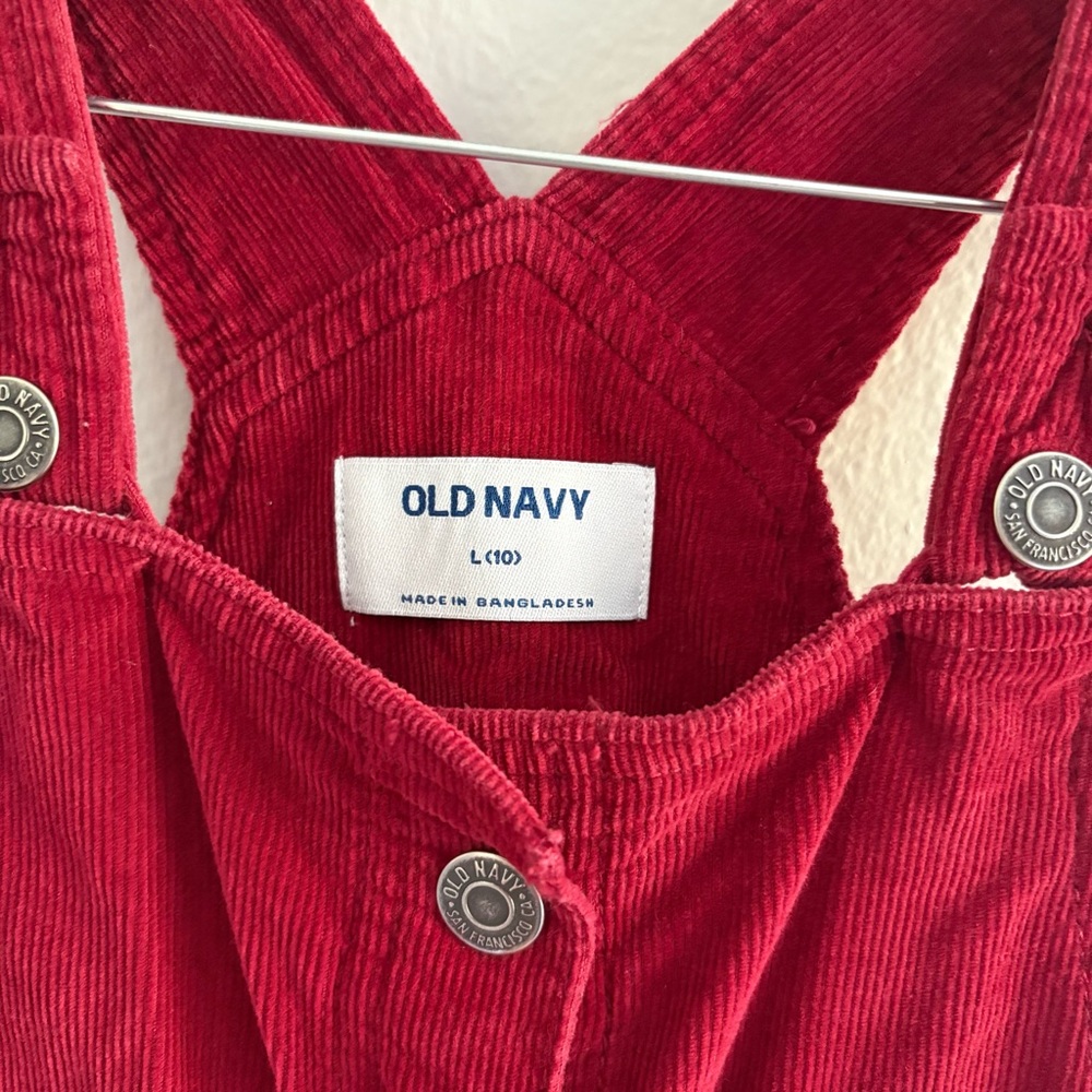 Old Navy • Red Corduroy Button-Down Jumper - Picture 3 of 5